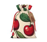 SSIMOO Bonita bolsa de regalo reutilizable con diseño de cereza roja dulce y cordón que hace que tu regalo sea más delicado