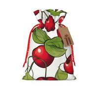 SSIMOO Bonita bolsa de regalo reutilizable con diseño de cereza roja dulce y cordón que hace que tu regalo sea más delicado