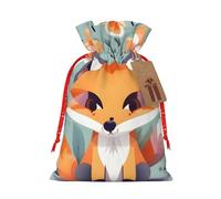 SSIMOO Bonita bolsa de regalo reutilizable con diseño de zorro y diseño de cordón que hace que tu regalo sea más delicado