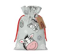 SSIMOO Bonita bolsa de regalo reutilizable de cebra y diseño de cordón que hace que tu regalo sea más delicado