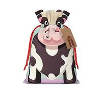 SSIMOO Bonita bolsa de regalo reutilizable de vaca negra y diseño de cordón que hace que tu regalo sea más delicado