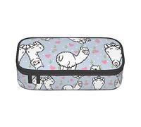 SSIMOO Colorido estuche de tela Oxford con diseño de piña, organizador de papelería de gran capacidad, bolsa portátil con cremallera, Corazón rosa camello, Talla única, moderno