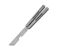 SSIMOO Cuchillo de entrenamiento de mariposa con mango de aluminio EDC, herramientas multifunción portátiles for exteriores (Color : Premium Silver, Size : 1pcs)