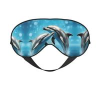 SSIMOO Dolphins in Love - Máscara de ojos ultra suave que bloquea la luz, para una comodidad óptima y un sueño reparador, color negro