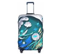 SSIMOO Elegante funda de equipaje con diseño de flores y mariposas, experiencia de estilo y funcionalidad, perfecta compañera de viaje, Libélula azul, M