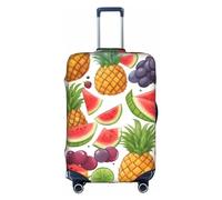 SSIMOO Elegante funda de equipaje con diseño de palmeras de Los Ángeles, experiencia de estilo y funcionalidad, compañero de viaje perfecto, Frutas jugosas frescas, piña, bayas, uva, naranja, XL