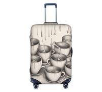 SSIMOO Elegante funda de equipaje con diseño de palmeras de Los Ángeles, experiencia de estilo y funcionalidad, compañero de viaje perfecto, Teteras y tazas dibujadas a mano 1, S