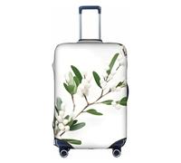 SSIMOO Elegante funda de equipaje con diseño de ramitas verdes y silvestres, experiencia de estilo y funcionalidad, perfecta compañera de viaje, Ramita blanca y verde salvaje, XL