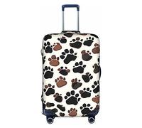 SSIMOO Elegante funda de equipaje de lunares rojos y blancos, experiencia de estilo y funcionalidad, perfecta compañera de viaje, huellas de perro, XL
