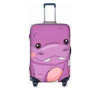 SSIMOO Elegante funda de equipaje de Papá Noel con dibujos animados navideños, experiencia de estilo y funcionalidad, perfecta compañera de viaje, Hipopótamo morado de dibujos, S