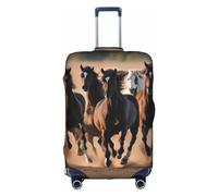 SSIMOO Elegante funda de equipaje de pollo amarillo, experiencia de estilo y funcionalidad, perfecta compañera de viaje, Caballos corriendo, L