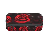 SSIMOO Estrellas y Feliz Día del Padre Oxford Estuche de tela Oxford organizador de papelería de gran capacidad, bolsa portátil con cremallera, Rosa roja2, Talla única