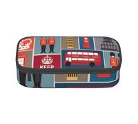 SSIMOO Estuche de tela Oxford, con diseño de bandera de Arizona, bolsa de almacenamiento para escritorio, bonito estuche para lápices, Símbolos de Inglaterra, Talla única