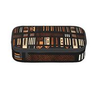 SSIMOO Estuche de tela Oxford con diseño de Lotu asiático, bolsa de almacenamiento para escritorio, bonito estuche para lápices, Tela de barro africano tribal, Talla única