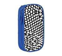 SSIMOO Estuche de tela Oxford con diseño de lunares blancos y negros y negros, bolsa de almacenamiento con cremallera, ideal para viajes, bonito y funcional, Patrón de lunares blancos y negros, Talla