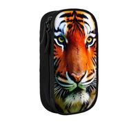 SSIMOO Estuche de tela Oxford con diseño de pata de perro, bolsa de almacenamiento con cremallera, ideal para viajes, bonito y funcional, Rayas de tigre naranja patrón 2, Talla única