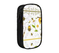 SSIMOO Estuche de tela Oxford con diseño de pata de perro, bolsa de almacenamiento con cremallera, ideal para viajes, bonito y funcional, Flying Bees Daisy Honey, Talla única