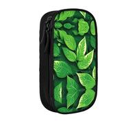 SSIMOO Estuche de tela Oxford con tres girasoles en estuche de madera con cremallera, ideal para viajes, bonito y funcional, Hojas del día de San Patricio2, Talla única