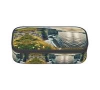 SSIMOO Estuche de tela Oxford de la Torre Eiffel de París, organizador de papelería de gran capacidad, bolsa portátil con cremallera, Ireland Outdoors County Clare the Cliffs, Talla única