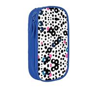 SSIMOO Estuche de tela Oxford de lunares blancos, bolsa de almacenamiento con cremallera, ideal para viajes, funcional, blanco, diseño de lunares, Talla única