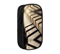 SSIMOO Estuche de tela Oxford de oveja rosa, bolsa de almacenamiento con cremallera, ideal para viajes, bonito y funcional, Tecla de piano, Talla única