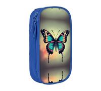 SSIMOO Estuche de tela Oxford dibujado a mano con diseño de mariposas de color 2, bolsa de almacenamiento con cremallera, ideal para viajes, bonito y funcional, Mariposa de color dibujada a mano 2,