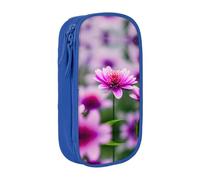 SSIMOO Estuche de tela Oxford, diseño de flores rosas y mariposas moradas, bolsa de almacenamiento con cremallera, ideal para viajes, bonito y funcional, Mariposa púrpura flor rosa 1, Talla única