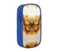 SSIMOO Estuche de tela Oxford, diseño de girasol, mariposa, bolsa de almacenamiento con cremallera, ideal para viajes, bonito y funcional, Girasol Mariposa 1, Talla única