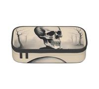 SSIMOO Estuche para lápices de tela Oxford, diseño de mariposa morada, bolsa de almacenamiento para escritorio, bonito estuche para lápices, Esqueleto interesante, Talla única