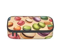 SSIMOO Estuche para lápices de tela Oxford, diseño de mariposa morada, bolsa de almacenamiento para escritorio, bonito estuche para lápices, Sabor a galletas de macarrón, Talla única