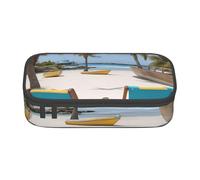SSIMOO Fresh Cherry - Estuche de tela Oxford para lápices, bolsa de almacenamiento de escritorio, bonito estuche para lápices, Sillas de palmera de playa para barcos, Talla única