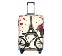 SSIMOO Funda de equipaje con diseño de mariposa morada, experiencia de estilo y funcionalidad, perfecta compañera de viaje, Love Paris - Torre de café, vino, perfume, bicicleta, corazón, S