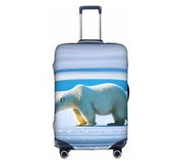 SSIMOO Funda de equipaje con estilo y estilo de Cute Planet, experiencia de estilo y funcionalidad, perfecta compañera de viaje, Polar Bear Ice, S