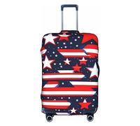 SSIMOO Funda de equipaje elegante con diseño de cara de mapache, experiencia de estilo y funcionalidad, compañero de viaje perfecto, Impresión patriótica del Día de la Independencia con tiras de
