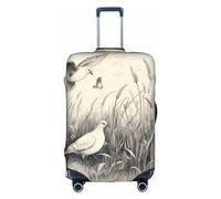 SSIMOO Funda de equipaje elegante con diseño de hierba y paloma, experiencia de estilo y funcionalidad, perfecta compañera de viaje, Hierba y paloma, L
