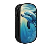 SSIMOO Grass And Dove - Bolsa de almacenamiento de tela Oxford para artículos de papelería, estuche duradero con cremallera, ideal para viajes, Ocean Dolphin Looking at You 1, Talla única