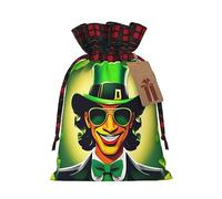 SSIMOO Happy St Patrick's Day Chic - Bolsas de regalo de Navidad con cordón, bolsas de arpillera de retazos, reutilizables