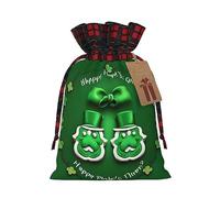 SSIMOO Happy St. Patrick's Day Chic - Bolsas de regalo de Navidad con cordón, bolsas de arpillera de retazos, reutilizables