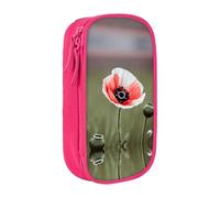 SSIMOO Hermoso estuche de tela Oxford con diseño de amapola, bolsa de almacenamiento de papelería, ideal para viajes, bonito y funcional, Hermosa tinta de flor de amapola, Talla única