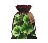 SSIMOO Ivy Blossoms Tree Chic - Bolsas de regalo de Navidad con cordón, bolsas de arpillera de retazos, reutilizables