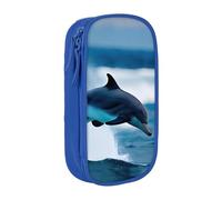 SSIMOO Killer Whale Dolphin Ocean 1 bolsa de almacenamiento de tela Oxford para artículos de papelería, estuche con cremallera, ideal para viajes, Ballena asesina, delfín, océano 1, Talla única