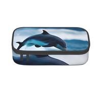 SSIMOO Killer Whale Dolphin Ocean - Estuche de tela Oxford para lápices, bolsa de almacenamiento de escritorio, bonito estuche para lápices, Ballena asesina, delfín, océano 1, Talla única