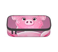 SSIMOO Killer Whale Dolphin Ocean - Estuche de tela Oxford para lápices, bolsa de almacenamiento de escritorio, bonito estuche para lápices, Pink Cute Pig, Talla única