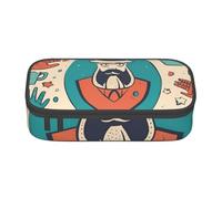 SSIMOO Killer Whale Dolphin Ocean - Estuche de tela Oxford para lápices, bolsa de almacenamiento de escritorio, bonito estuche para lápices, Hand and Happy Fathers Day, Talla única