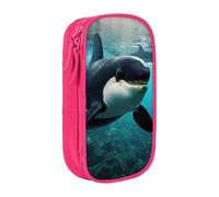 SSIMOO Killer Whales Swim Along - Estuche de tela Oxford con cremallera, bolsa de almacenamiento de papelería, ideal para viajes, bonito y funcional, Las orcas nadan a lo largo de 1, Talla única