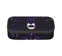 SSIMOO Little Raccoon Face - Estuche de tela Oxford para lápices, bolsa de almacenamiento para escritorio, bonito estuche para lápices, Morado negro gótico espeluznante, Talla única