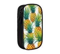 SSIMOO Los Angeles Palm Trees - Bolsa de almacenamiento de tela Oxford para artículos de papelería, estuche duradero con cremallera, ideal para viajes, Piñas tropicales exóticas, Talla única
