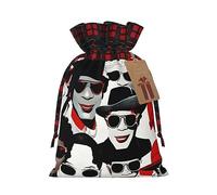 SSIMOO Many Man Chic - Bolsas de regalo de Navidad con cordón, bolsas de arpillera de retazos, reutilizables