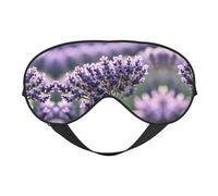 SSIMOO Máscara de ojos de doble cara con estampado de flores de lavanda, bloqueo suave y ligero para mejorar la calidad del sueño, color negro