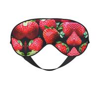 SSIMOO Máscara de ojos de doble cara con estampado de fresas, bloqueo suave y ligero para mejorar la calidad del sueño, color negro